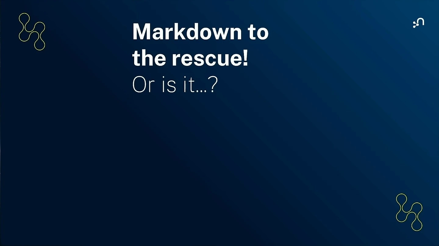 A title asks whether Markdown is the solution.