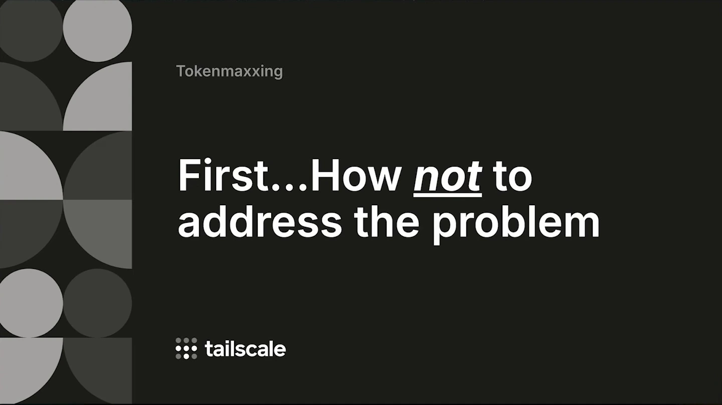 Slide introduces how not to address the problem, emphasizing the word not.