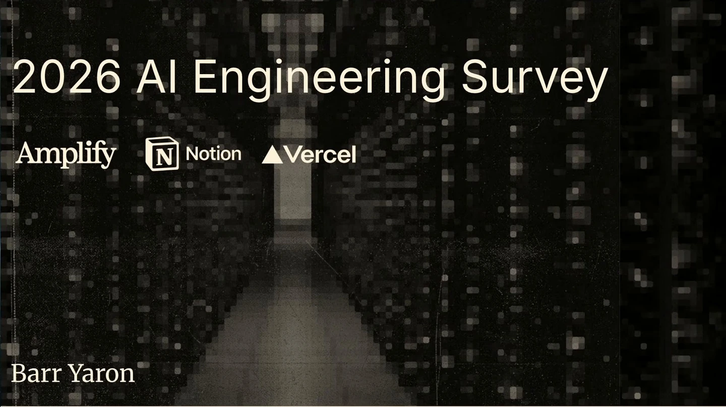 Survey title slide with Amplify, Notion and Vercel logos and Barr Yaron’s name.