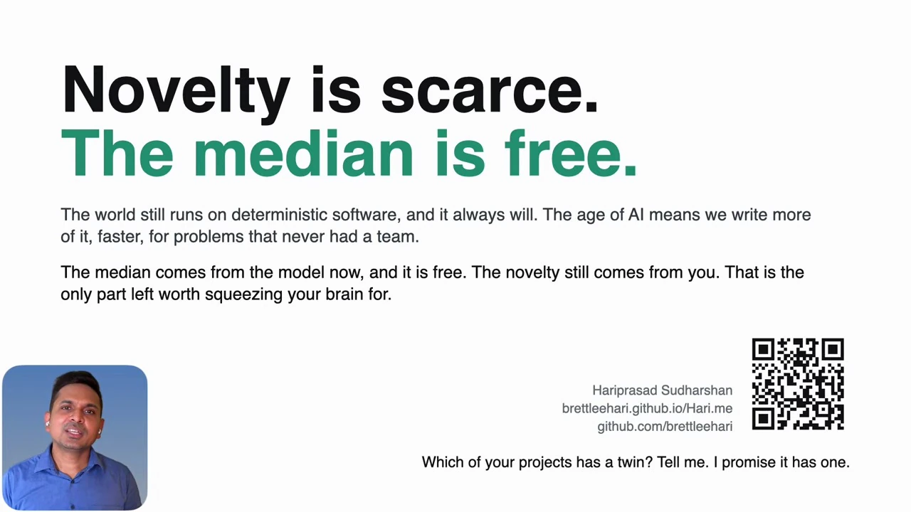 Novelty is scarce — recorded presentation