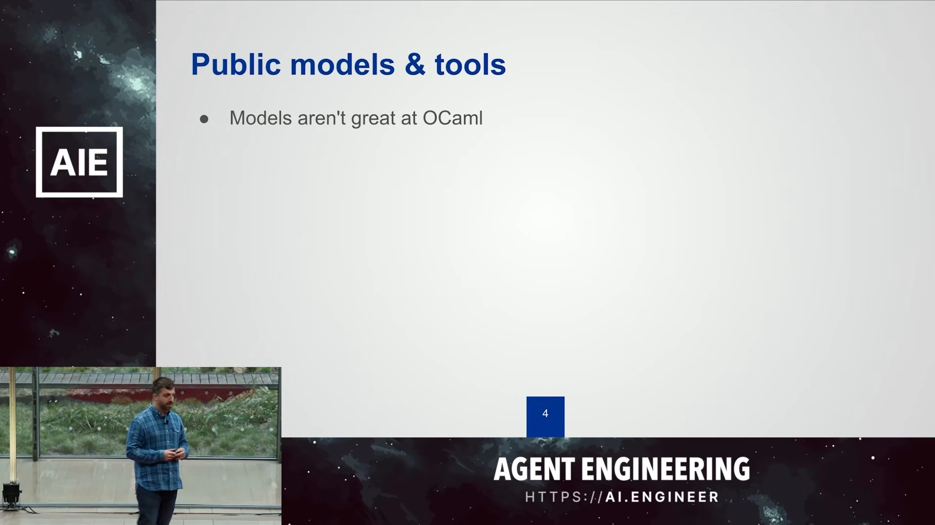 Slide stating that models aren't great at OCaml.