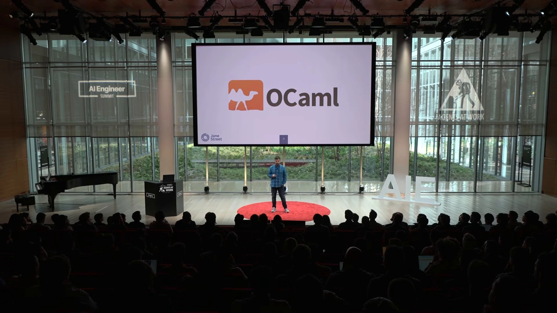 Slide displaying the OCaml logo.