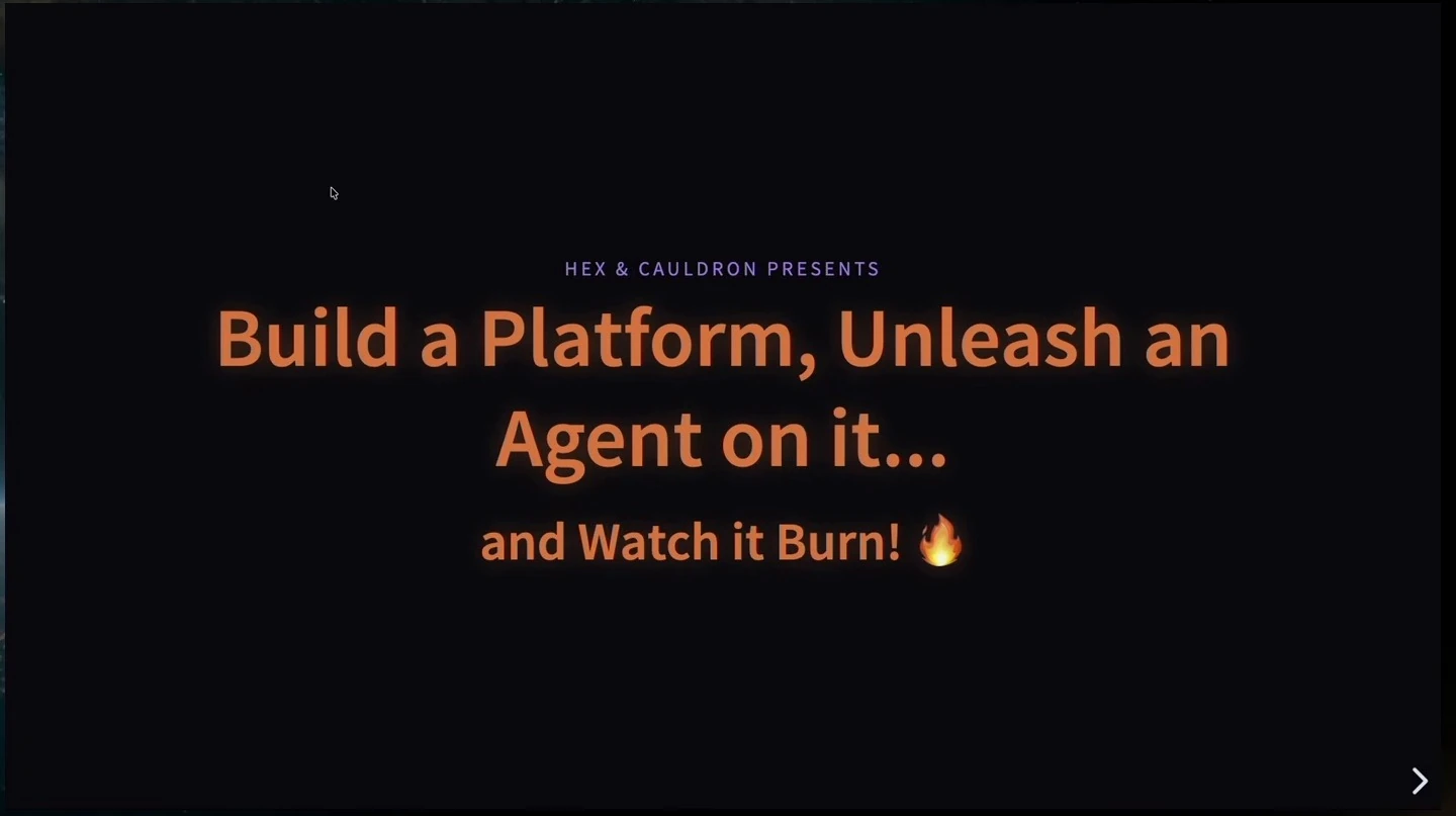 Title slide announcing the platform and agent workshop.