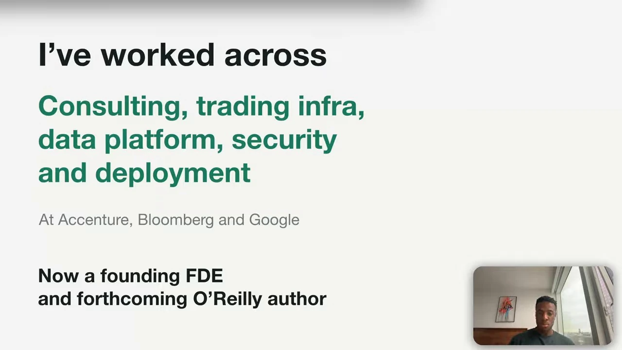 Paden Gayle summarizes experience across consulting, trading infrastructure, data platforms, security and deployment.