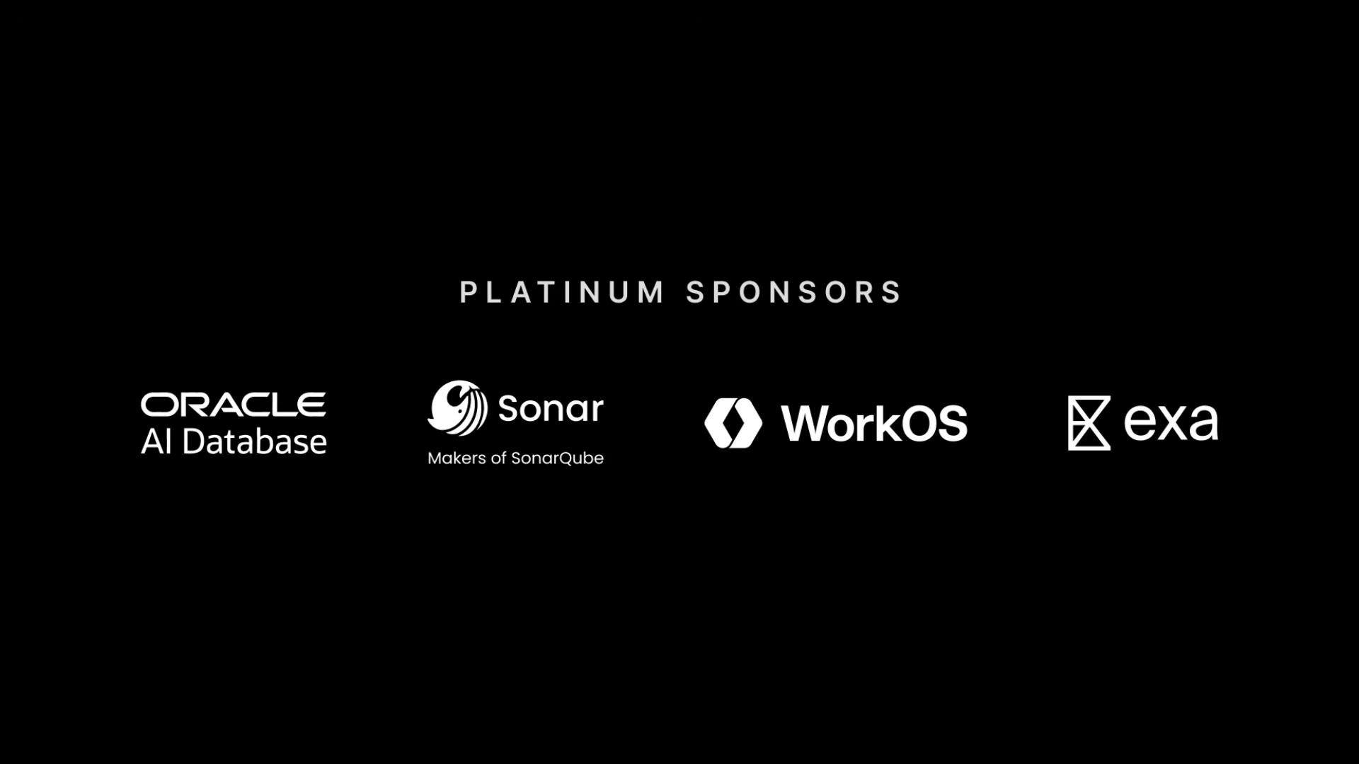 Platinum sponsors: Oracle AI Database, Sonar, WorkOS, and Exa.