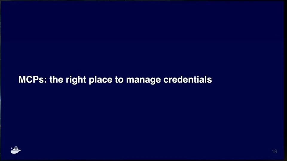 Section title introduces credential management at the MCP layer.
