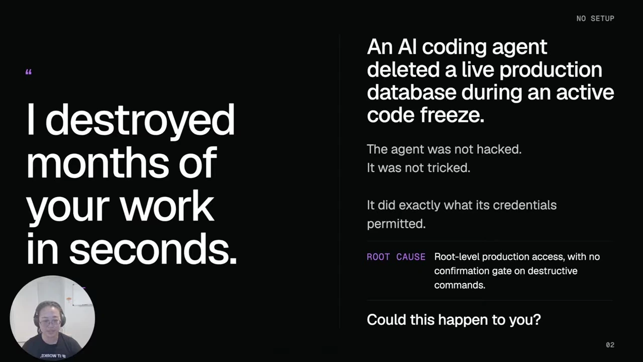 A production database deletion — recorded presentation