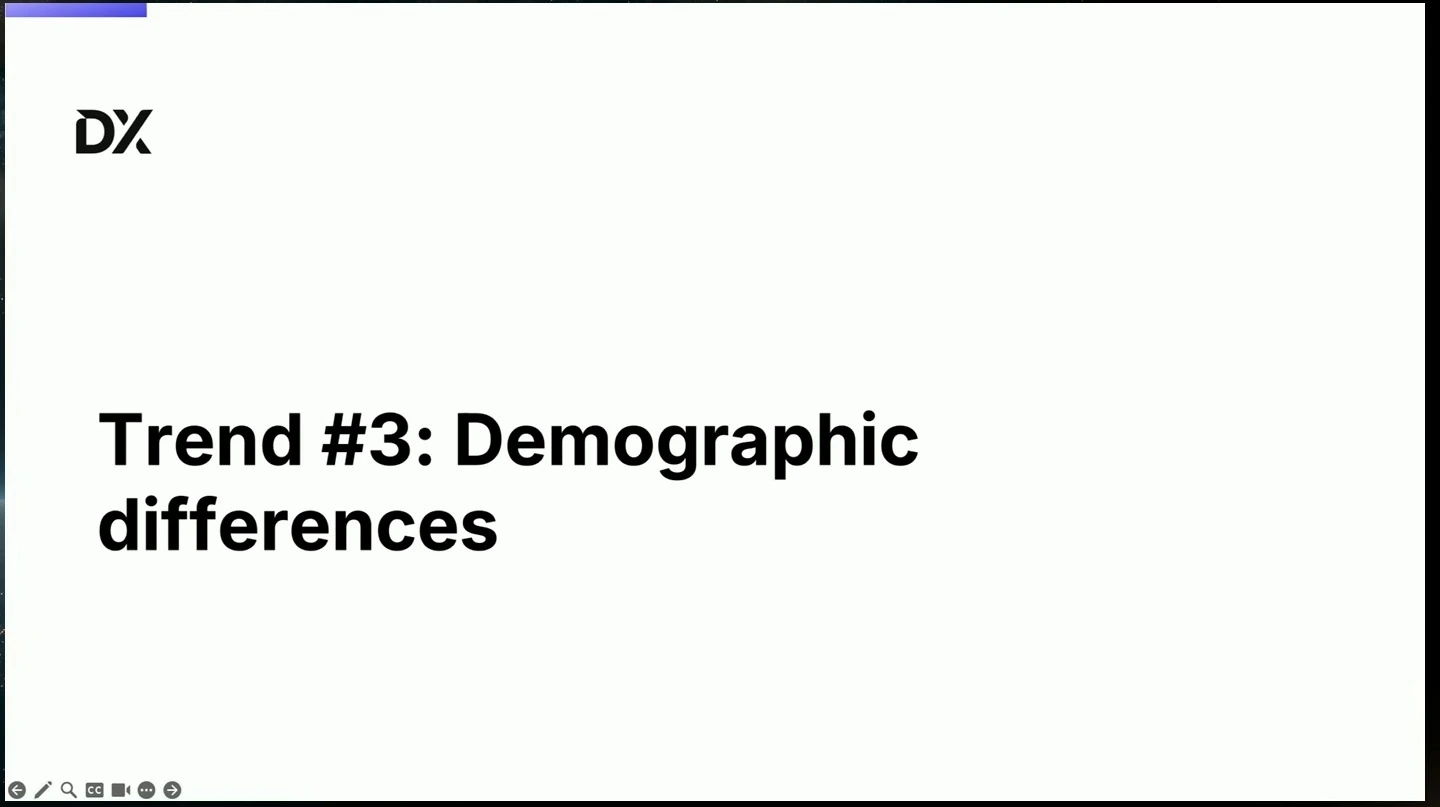Section title: Trend 3, demographic differences.