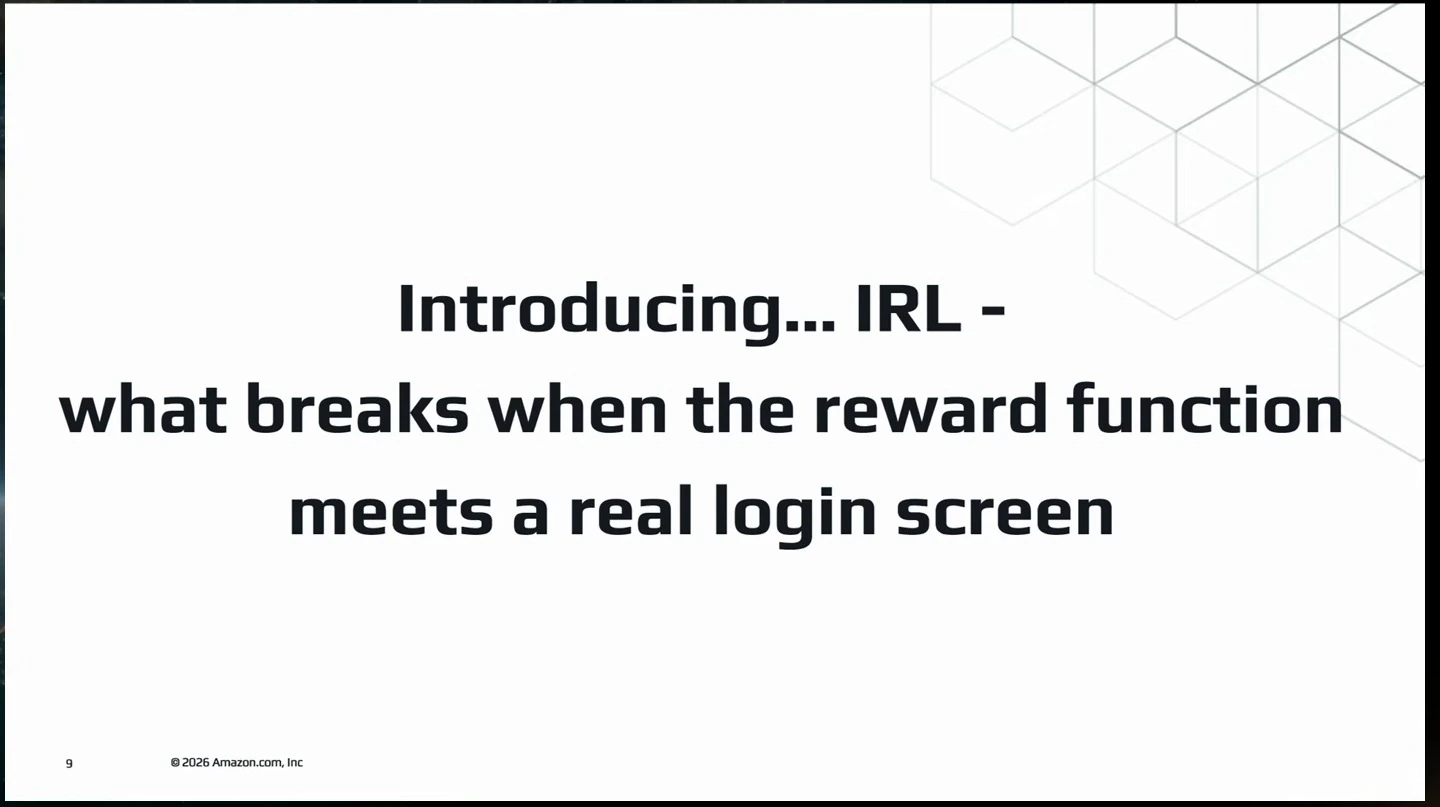 Title slide introducing what happens when a reward function meets a real login screen.