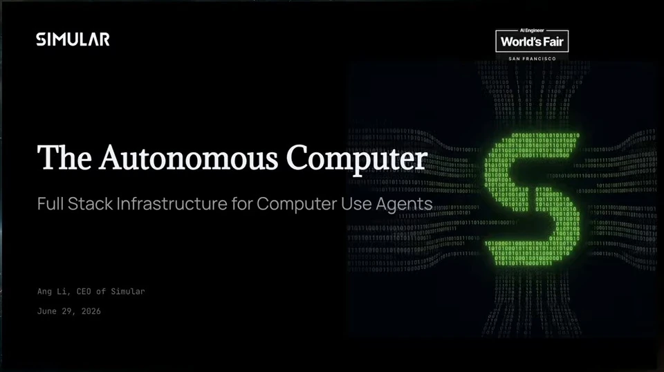 Title slide for The Autonomous Computer: Full Stack Infrastructure for Computer Use Agents.
