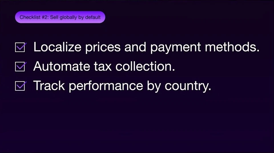 Checklist: sell globally by default — recorded presentation