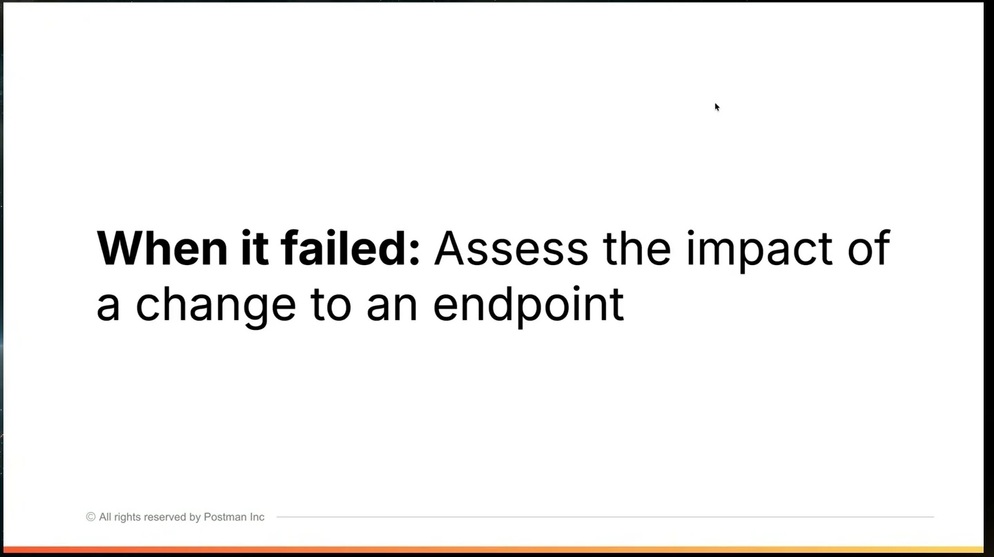 A failure case involving assessment of the impact of an endpoint change.