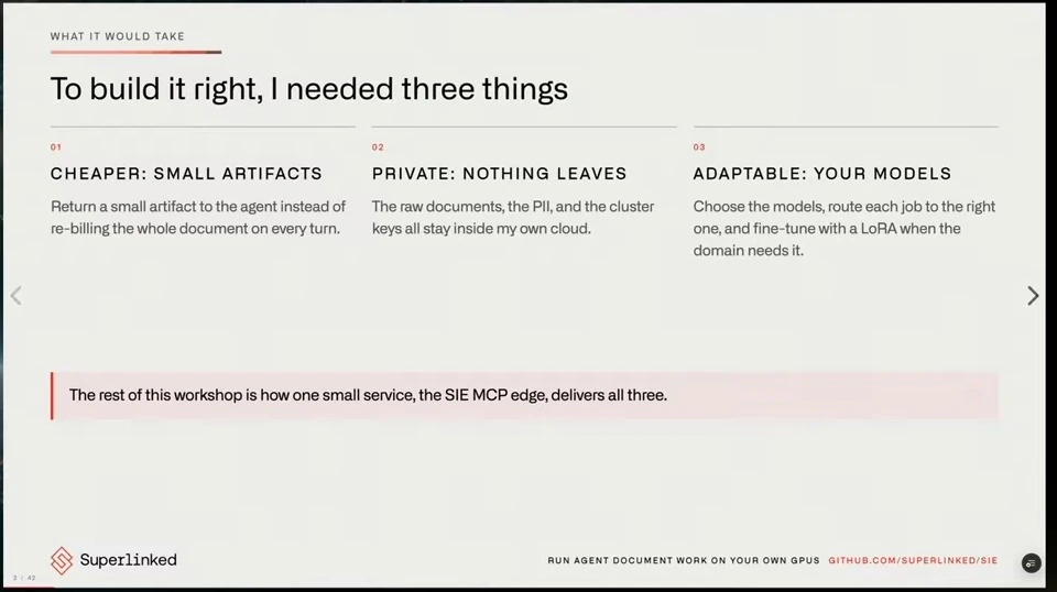 Slide describing smaller artifacts, private processing, and adaptable models.