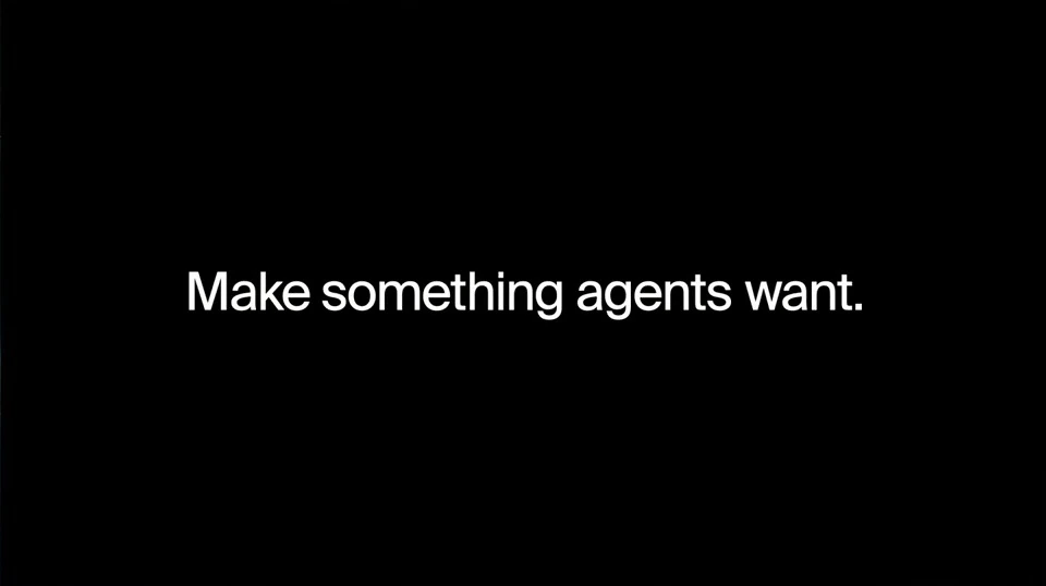 White text on black reads, “Make something agents want.”