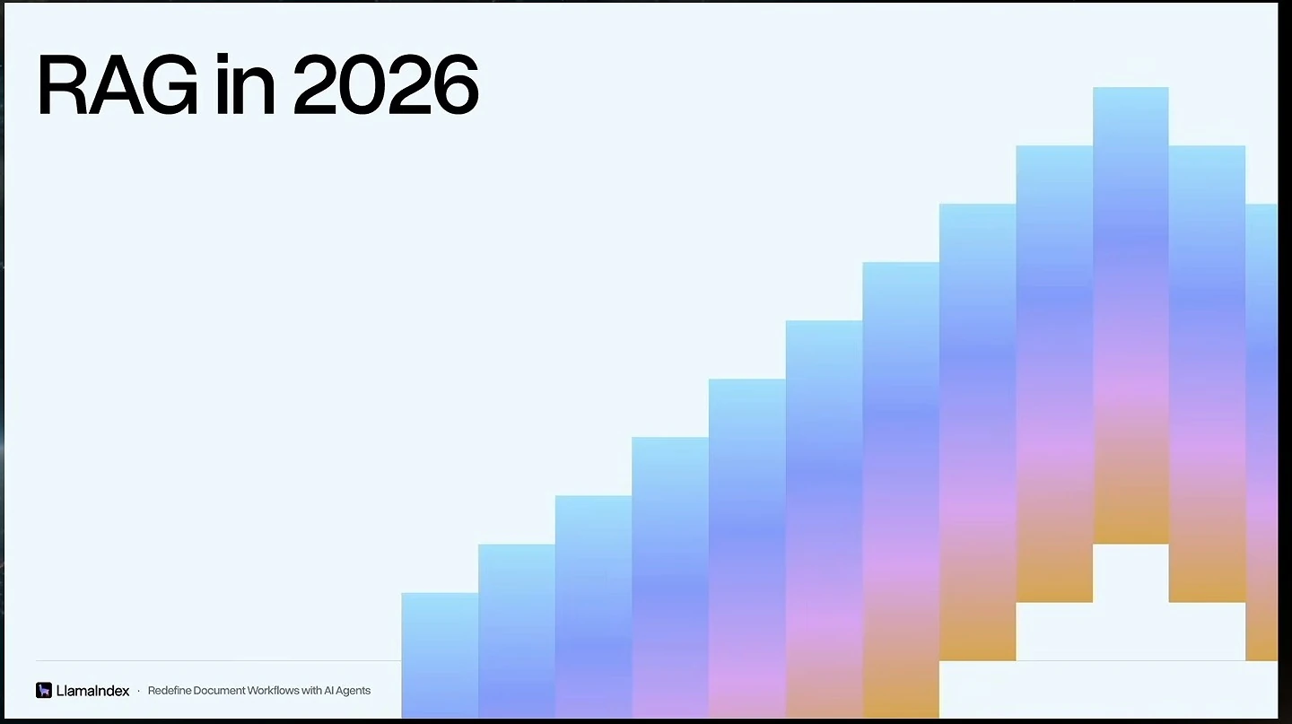 RAG in 2026 section title beside a stepped multicolor graphic.