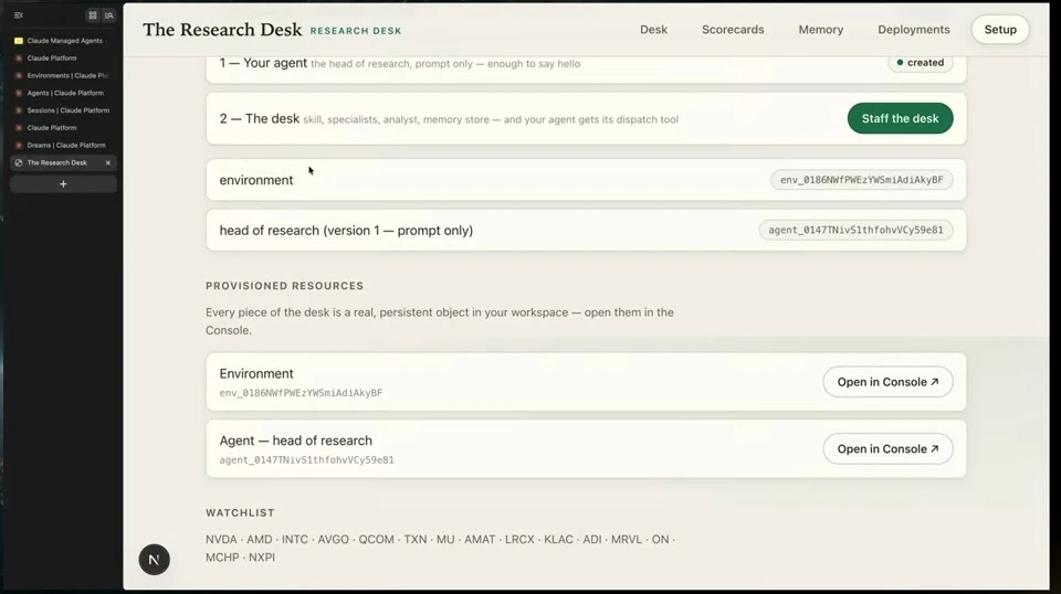 Create the research environment and lead agent — recorded presentation, build 1