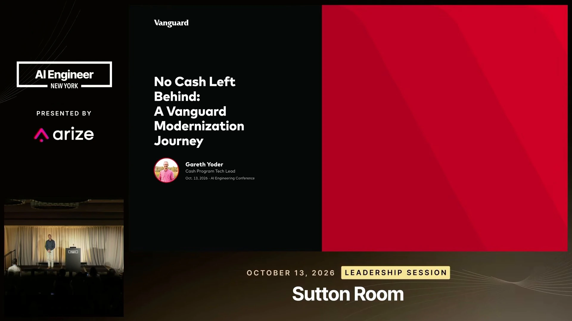 Title slide for Gareth Yoder’s Vanguard modernization presentation.
