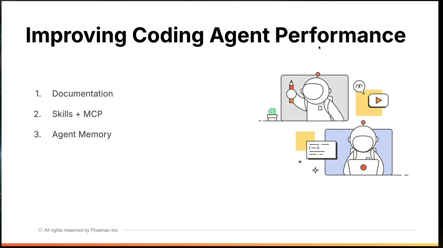 Documentation, skills and MCP, and agent memory are listed beside astronaut illustrations.