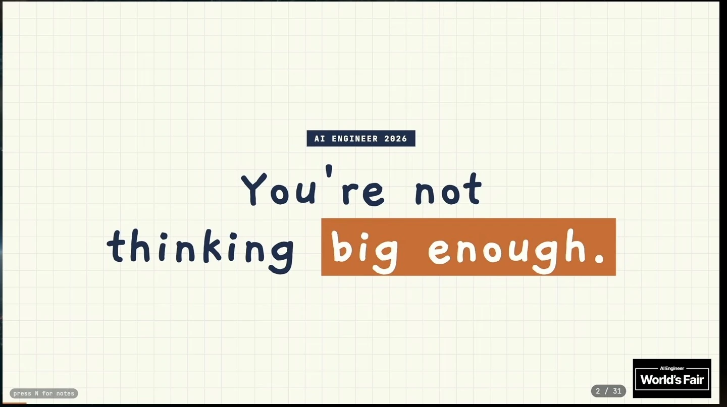 The phrase “You're not thinking big enough,” with “big enough” highlighted in orange.