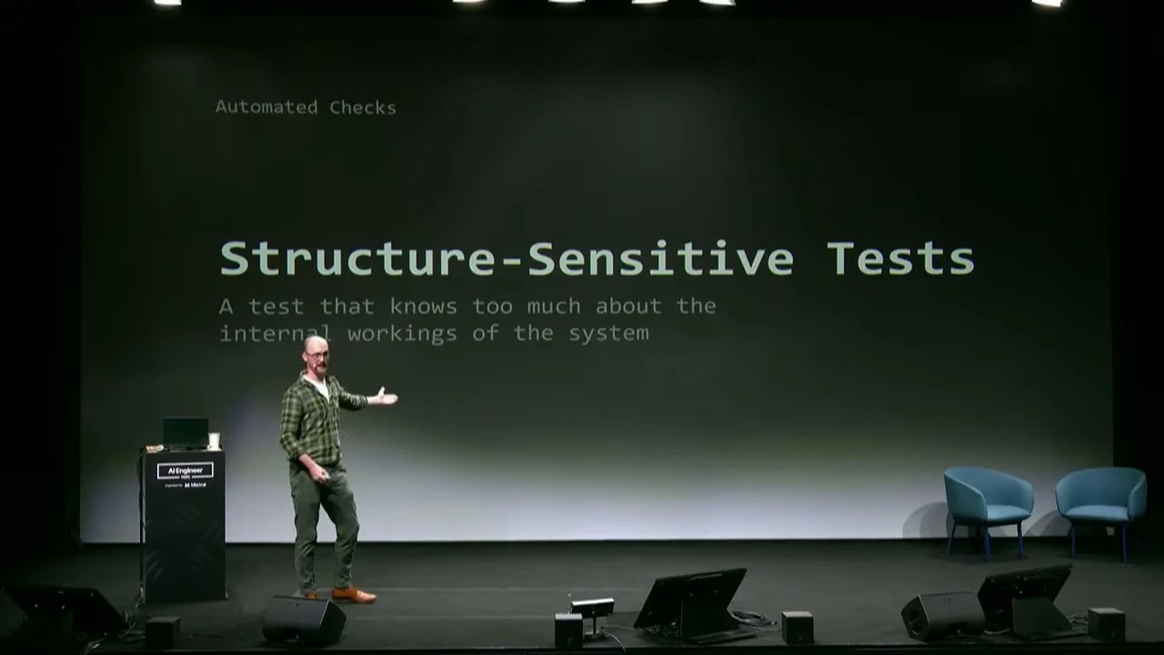 A structure-sensitive test knows too much about the system's internal workings.
