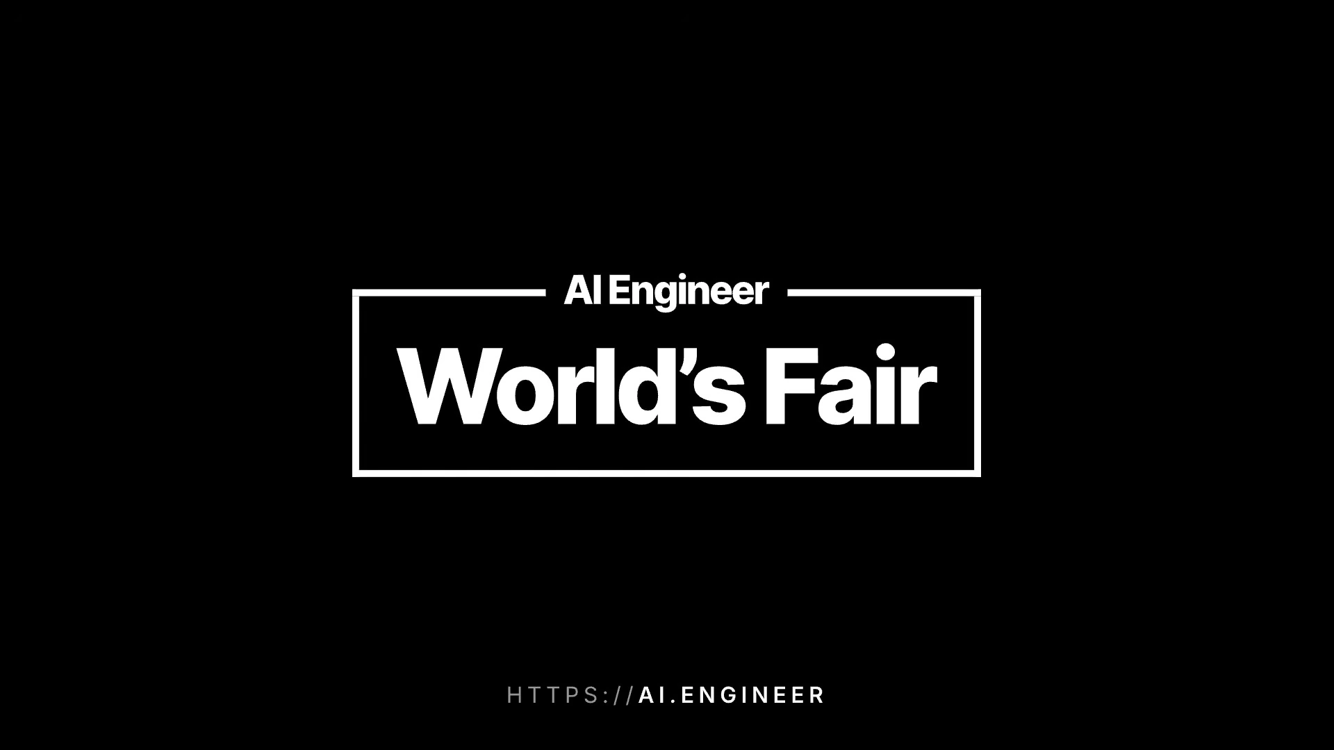 AI Engineer World's Fair title in white on a black background.