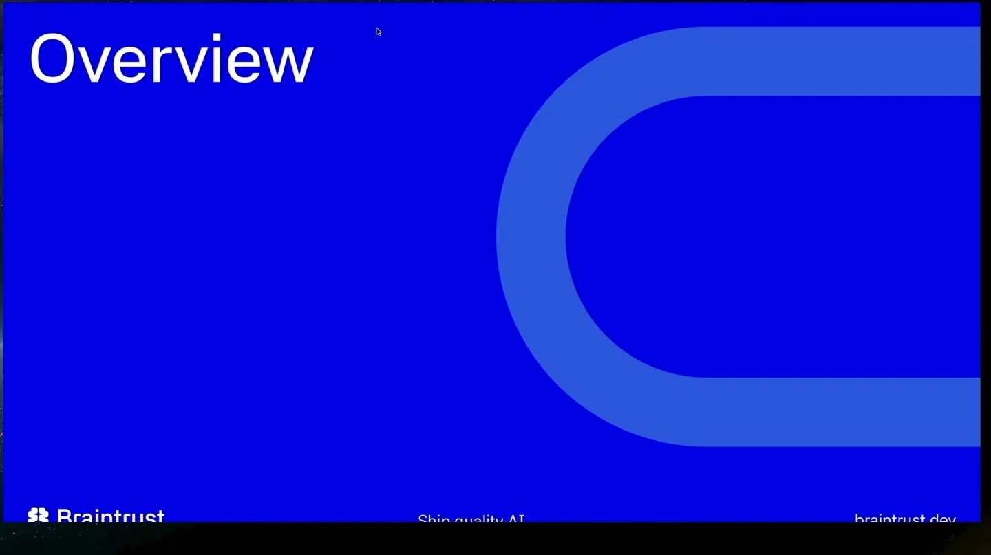Blue Overview section divider with a large curved graphic.