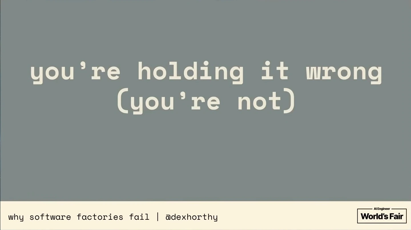 Text reads: “you’re holding it wrong (you’re not).”