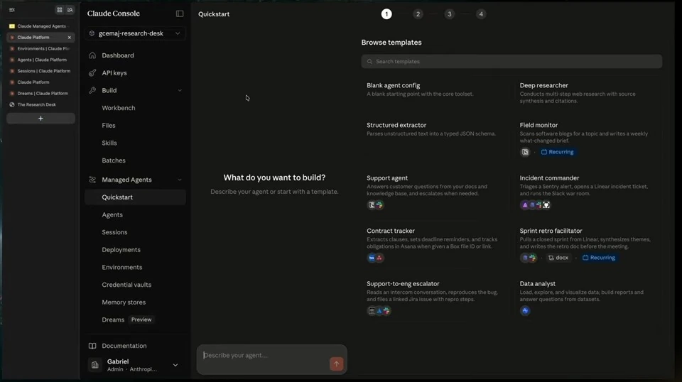 Create and test a console agent — recorded presentation, build 1