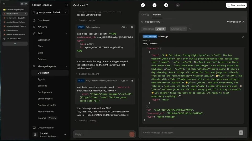 Create and test a console agent — recorded presentation, build 3