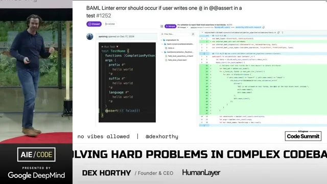 Selected presentation frame from No Vibes Allowed: Solving Hard Problems in Complex Codebases – Dex Horthy, HumanLayer at 545 seconds