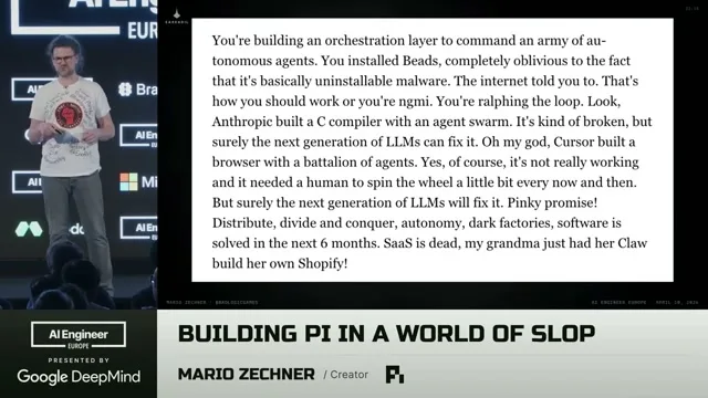 Selected presentation frame from Building pi in a World of Slop — Mario Zechner at 774 seconds