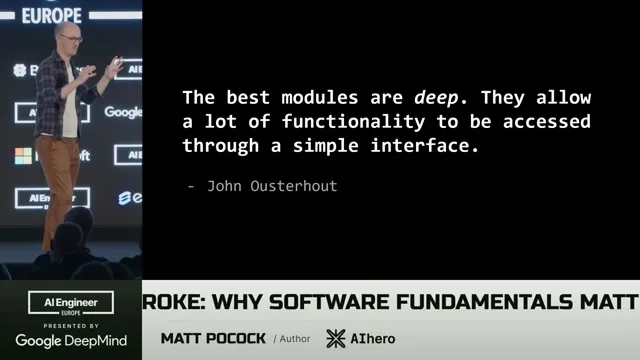 Selected presentation frame from "Software Fundamentals Matter More Than Ever" — Matt Pocock at 770 seconds