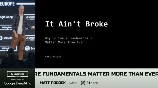 Selected presentation frame from "Software Fundamentals Matter More Than Ever" — Matt Pocock at 36 seconds