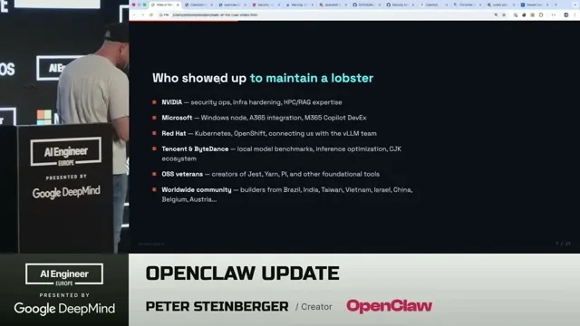 Selected presentation frame from State of the Claw — Peter Steinberger at 191 seconds