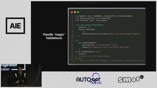 Selected presentation frame from Pydantic is all you need: Jason Liu at 491 seconds
